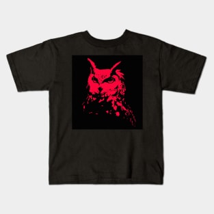 Red Owl Head Kids T-Shirt